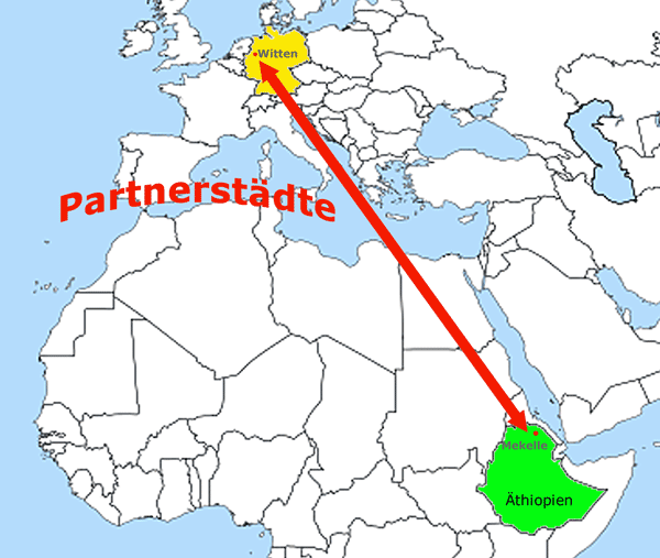 Landkarte Europa-Afrika - Witten  - Mekelle