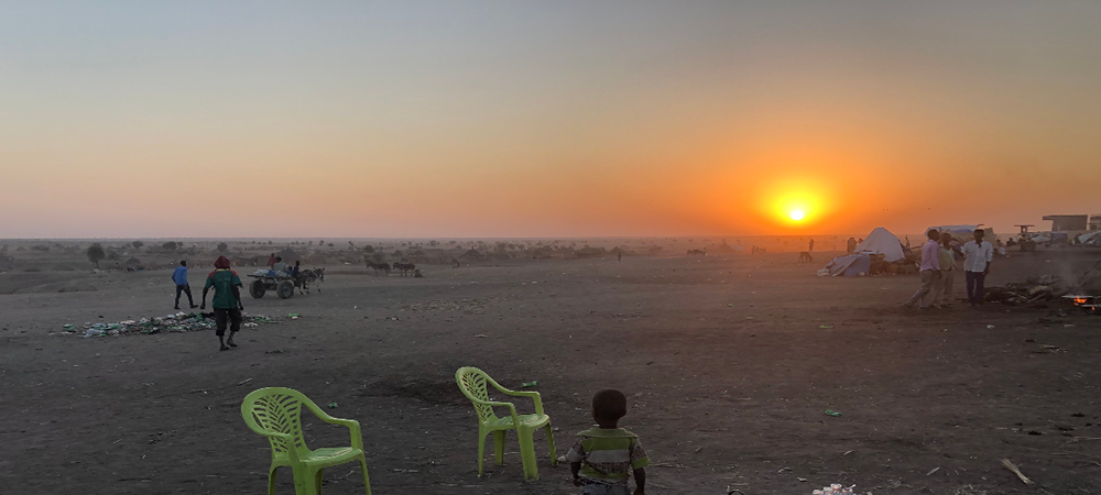 Trockenen Ebene in Tigray bei Sonnenuntergang