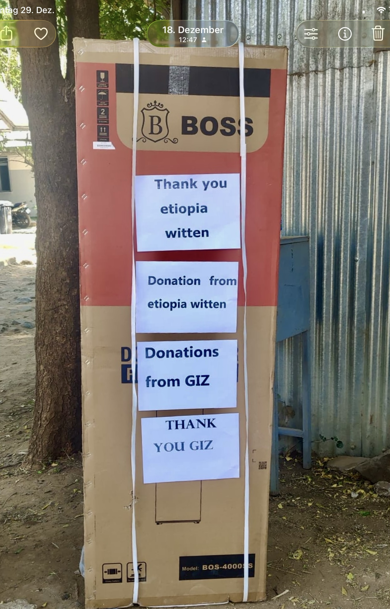 the refrigirator from Etiopia-Witten 