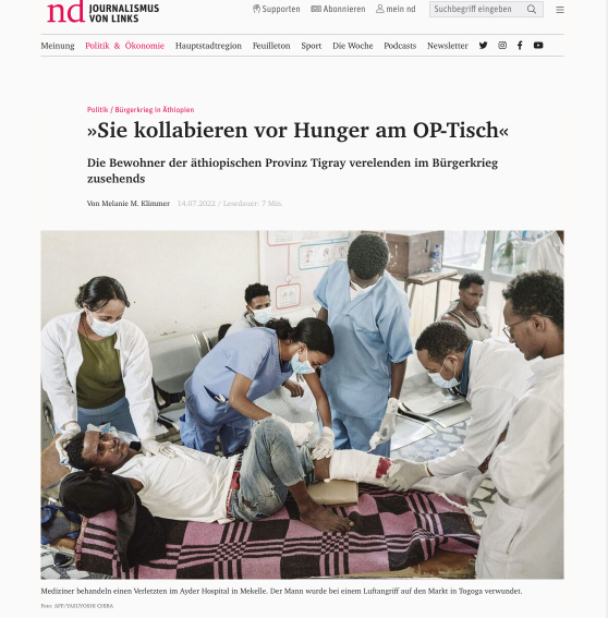 Artikel Neues Deutschland Tigray